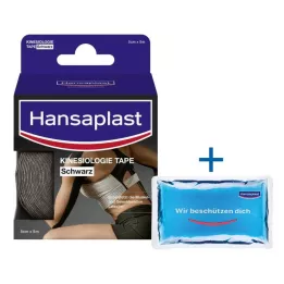 HANSAPLAST Sportska kineziološka traka 5 cmx5 m crna, 1 kom