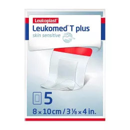 LEUKOMED T plus skin sensitive sterilni 8x10 cm, 5 kom