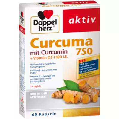 DOPPELHERZ Curcuma 750 kapsula, 60 kom