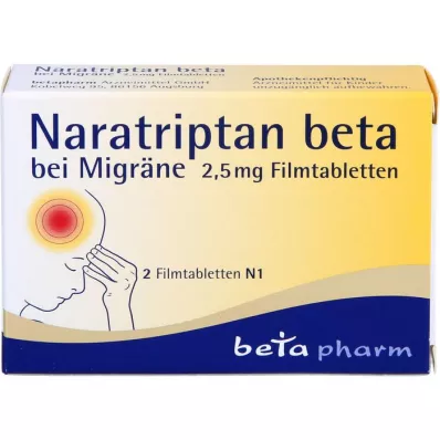 NARATRIPTAN beta za migrene 2,5 mg filmom obložene tablete, 2 kom