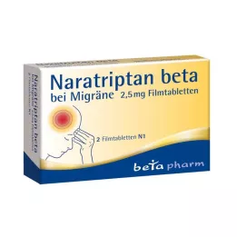 NARATRIPTAN beta za migrene 2,5 mg filmom obložene tablete, 2 kom