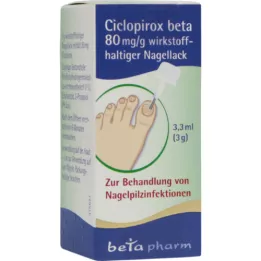 CICLOPIROX beta 80 mg/g sadržaj aktivnog sastojka. Lak za nokte, 3,3 ml