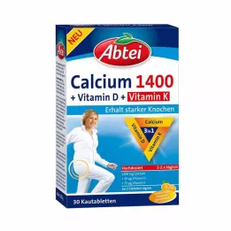 ABTEI Calcium 1400+Vitamin D3+K tablete za žvakanje, 30 kom