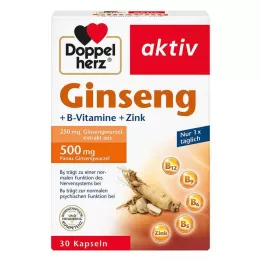 DOPPELHERZ Ginseng 250 + B vitamini + cink kapsule, 30 kom