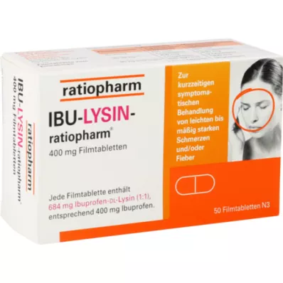 IBU-LYSIN-ratiopharm 400 mg filmom obložene tablete, 50 kom