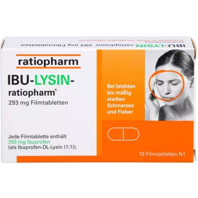 IBU-LYSIN-ratiopharm 293 mg filmom obložene tablete, 10 kom