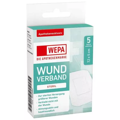 Wepa obloga za rane 7,2x5 cm sterilna, 5 kom