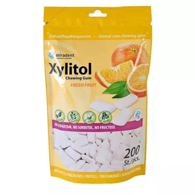 MIRADENT Xylitol guma za žvakanje svježe voće punjenje, 200 kom
