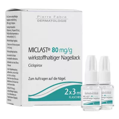 Miclast 80 mg/g aktivni lak za nokte, 2X3 ml Miclast 80 mg/g aktivni lak za nokte, 2X3 ml