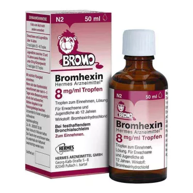 Bromheksin HERMES Medicines® 8 mg/ml kapi, 50 ml Bromheksin HERMES Medicines® 8 mg/ml kapi, 50 ml