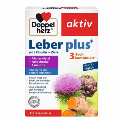 DOPPELHERZ Liver plus s kolinom + cink kapsule, 30 kom
