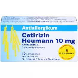 CETIRIZIN Heumann 10 mg filmom obložene tablete, 10 kom