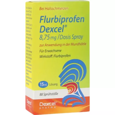 FLURBIPROFEN Dexcel 8,75 mg/doza. Sprej za usnu šupljinu, 15 ml
