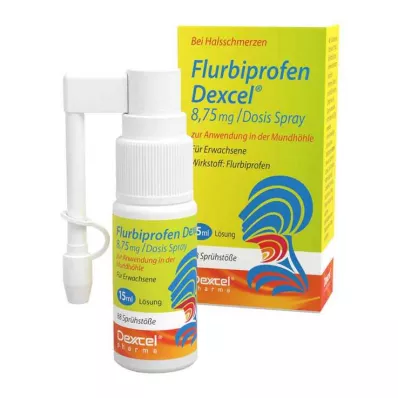 FLURBIPROFEN Dexcel 8,75 mg/doza. Sprej za usnu šupljinu, 15 ml FLURBIPROFEN Dexcel 8,75 mg/doza. Sprej za usnu šupljinu, 15 ml