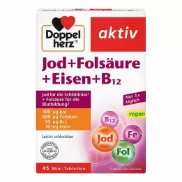 DOPPELHERZ Jod + folna kiselina + željezo + B12 tablete, 45 kom