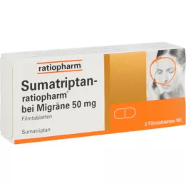 SUMATRIPTAN-ratiopharm za migrene 50 mg film tableta, 2 kom