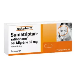 SUMATRIPTAN-ratiopharm za migrene 50 mg film tableta, 2 kom