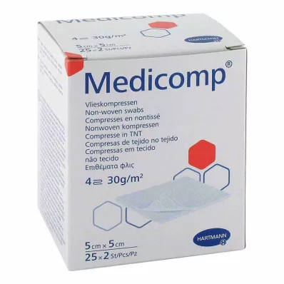 Medicomp flis komp.sterilni 5x5 cm 4-slojni, 25x2 kom