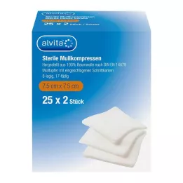 ALVITA Komprese od gaze sterilne 7,5x7,5 cm, 25x2 kom