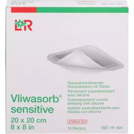 VLIWASORB Sensitiv 20x20 cm superupijajuća obloga za rane, 10 kom