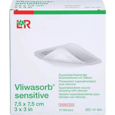 VLIWASORB sensitiv 7,5x7,5 cm superabsorb zaštita za rane, 10 kom