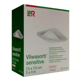 VLIWASORB sensitiv 7,5x7,5 cm superabsorb zaštita za rane, 10 kom
