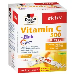 DOPPELHERZ Vitamin C 500+Zinc Depot DIRECT Pelete, 40 kom