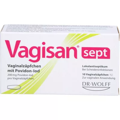 VAGISAN sept vaginalni čepići s povidon-jodom, 10 kom