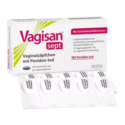 Vagisan sept vaginalni čepići s povidon-jodom, 10 kom