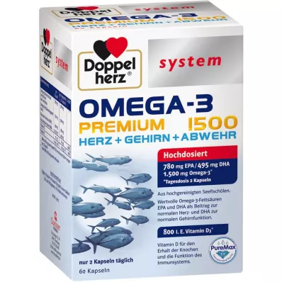 DOPPELHERZ Omega-3 Premium 1500 system kapsule, 60 kom