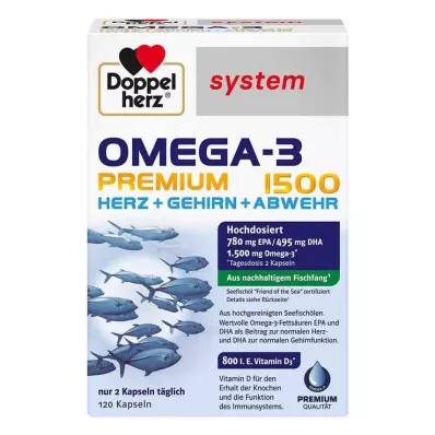 DOPPELHERZ Omega-3 Premium 1500 system kapsule, 120 kom