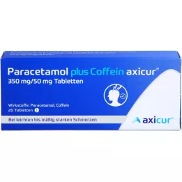 PARACETAMOL plus kofein axicur 350 mg/50 mg tableta, 20 kom