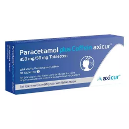 PARACETAMOL plus kofein axicur 350 mg/50 mg tableta, 20 kom