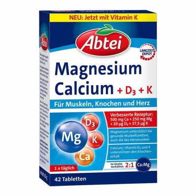 Abbey Magnezij Kalcij + D + K tablete, 42 kom Abbey Magnezij Kalcij + D + K tablete, 42 kom