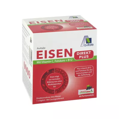Iron Direct plus vitamin C + folna kiselina + B12 u prahu, 60 kom