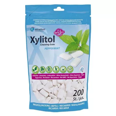 MIRADENT Xylitol žvakaća guma mint punjenje, 200 kom