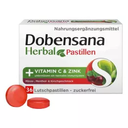 DOBENSANA Biljni okus trešnje Vit.C &amp; Cink pastil., 36 kom