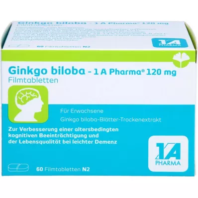 GINKGO BILOBA-1A Pharma 120 mg filmom obložene tablete, 60 kom