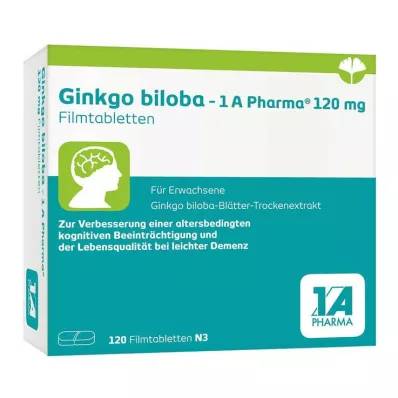 Ginkgo biloba - 1 A Pharma® 120 mg filmom obložene tablete, 120 kom Ginkgo biloba - 1 A Pharma® 120 mg filmom obložene tablete, 120 kom