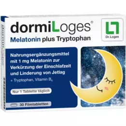DORMILOGES Melatonin plus triptofan filmom obložene tablete, 30 kom