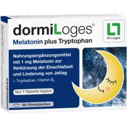 DORMILOGES Melatonin plus triptofan filmom obložene tablete, 60 kom