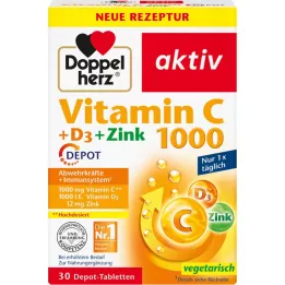 DOPPELHERZ Vitamin C 1000+D3+Zinc Depot tablete, 30 kom