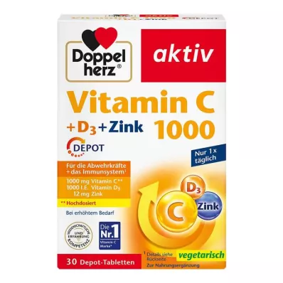 Doppelherz Vitamin C 1000 + D3 + Zinc Depot tablete, 30 kom