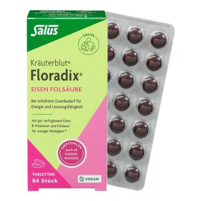 Floradix željezo folna kiselina tablete, 84 kom