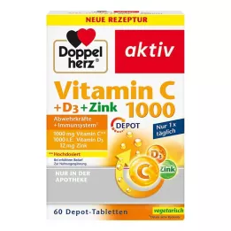 DOPPELHERZ Vitamin C 1000+D3+Zinc Depot tablete, 60 kom