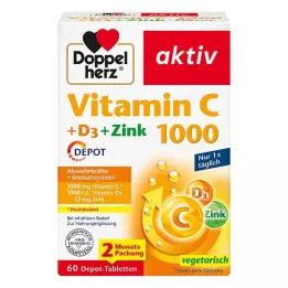 DOPPELHERZ Vitamin C 1000+D3+Zinc Depot tablete, 60 kom