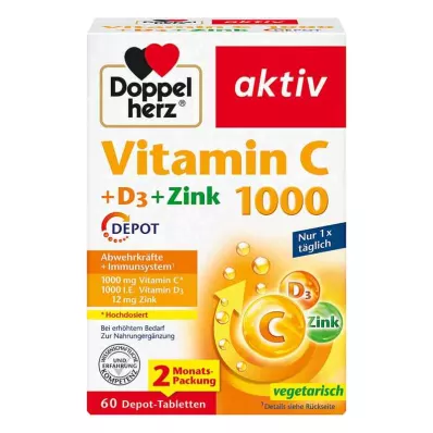 Doppelherz Vitamin C1000 + D3 + Zinc Depot tablete (60 komada)