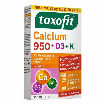 Taxofit Calcium 950 + D3 + K tablete, 30 kom Taxofit Calcium 950 + D3 + K tablete, 30 kom