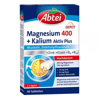 Abbey Magnezij 400 + Kalij Tablete, 30 kom