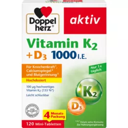 DOPPELHERZ Vitamin K2+D3 1000, tj. Tablete, 120 ST